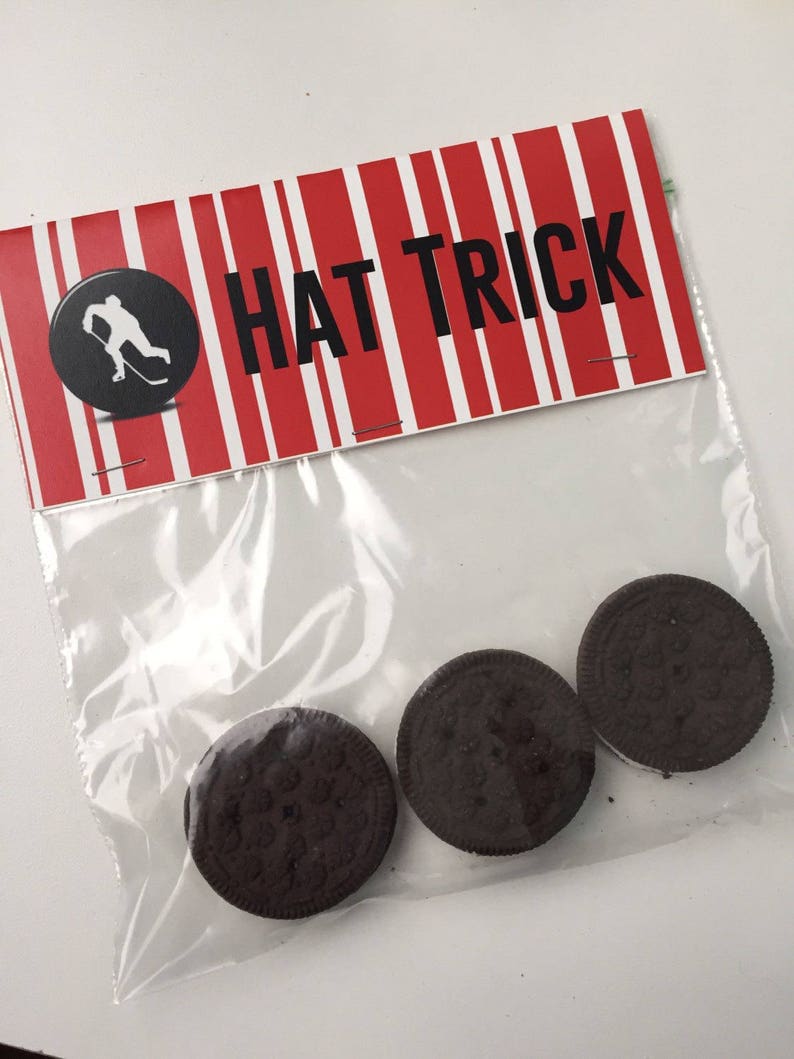 Hat Trick Bag Hockey Birthday Party Treat Topper Bags Etsy