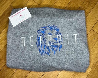 Detroit LIONS Sweatshirts Embroidered Football Fan Custom Crewneck