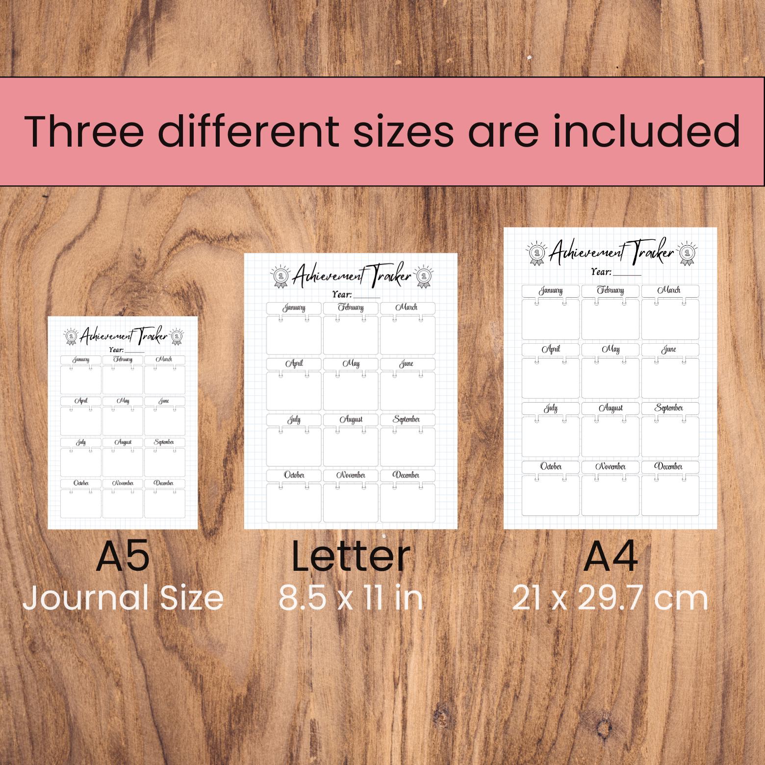 Yearly Achievement Tracker: Printable Planner Page for Annual Goals ...