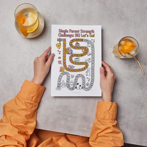 5K Savings Challenge for Single Parents | 100-Step Game Path to Color | Empowering Budget Tracker Printable