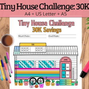 30K Tiny House Savings Challenge: Kleur je weg naar 30.000 dollar om je droomhuis te bouwen