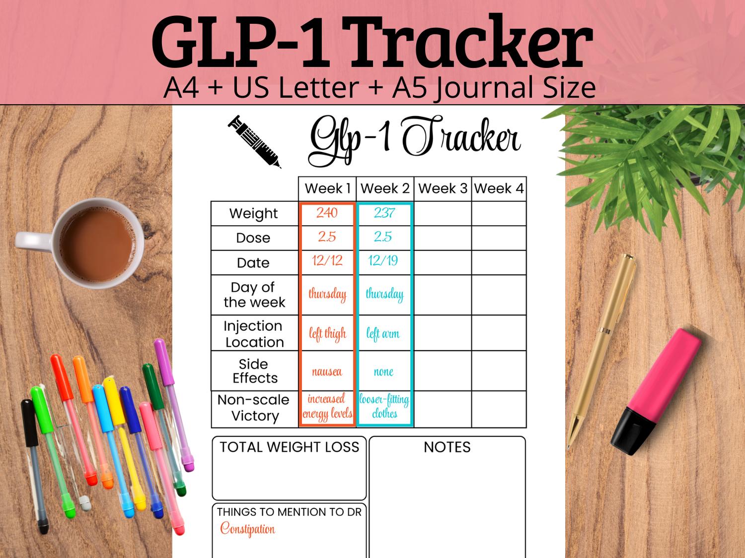 GLP-1 Weight Loss Tracker: 4-week Journal for Semaglutide, Ozempic, Mounjaro, Wegovy & Zepbound - Etsy GLP-1 Weight Loss Tracker: 4-week Journal for Semaglutide, Ozempic, Mounjaro, Wegovy & Zepbound - Etsy