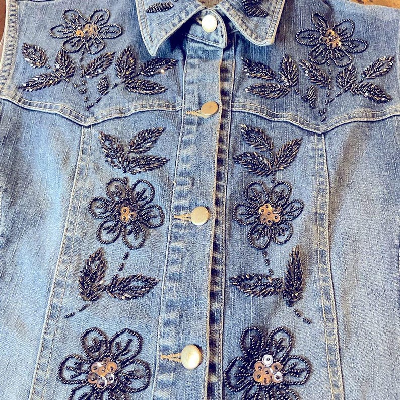 VINTAGE NORTH STYLE Distressed Denim Vest M - Etsy