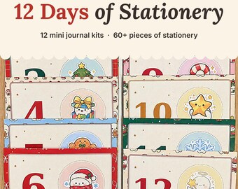 Journaling Advent Calendar 2026, 12 Days of Stationery, Junk Journal Kit, Sticker Advent Calendar, Scrapbook Ephemera Gift for Journalers