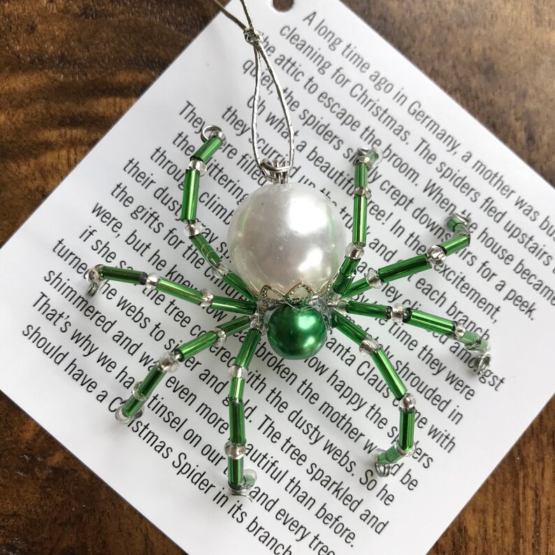 German Christmas Spider Green Etsy
