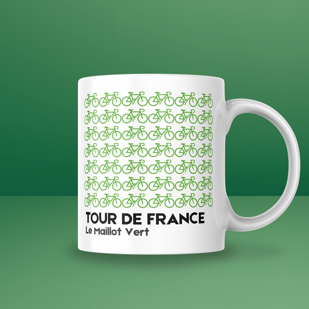 Le Tour De France Maillot Vert Minimalist Bike Coffee Mug, Cycling Gift ...