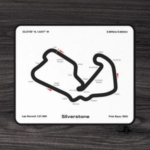 Silverstone F1 und MotoGP Gaming Mauspad Büro Schreibtisch Geburtstagsgeschenk für Sie und Ihn, ästhetische Mausmatte Pad für PC Mac Computer