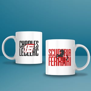 Formula 1 Charles Leclerc Ferrari Coffee Mug, Motorsports Grand Prix, Aesthetic F1 Art Cup, Italian Tifosi Birthday Gift for Him and Her