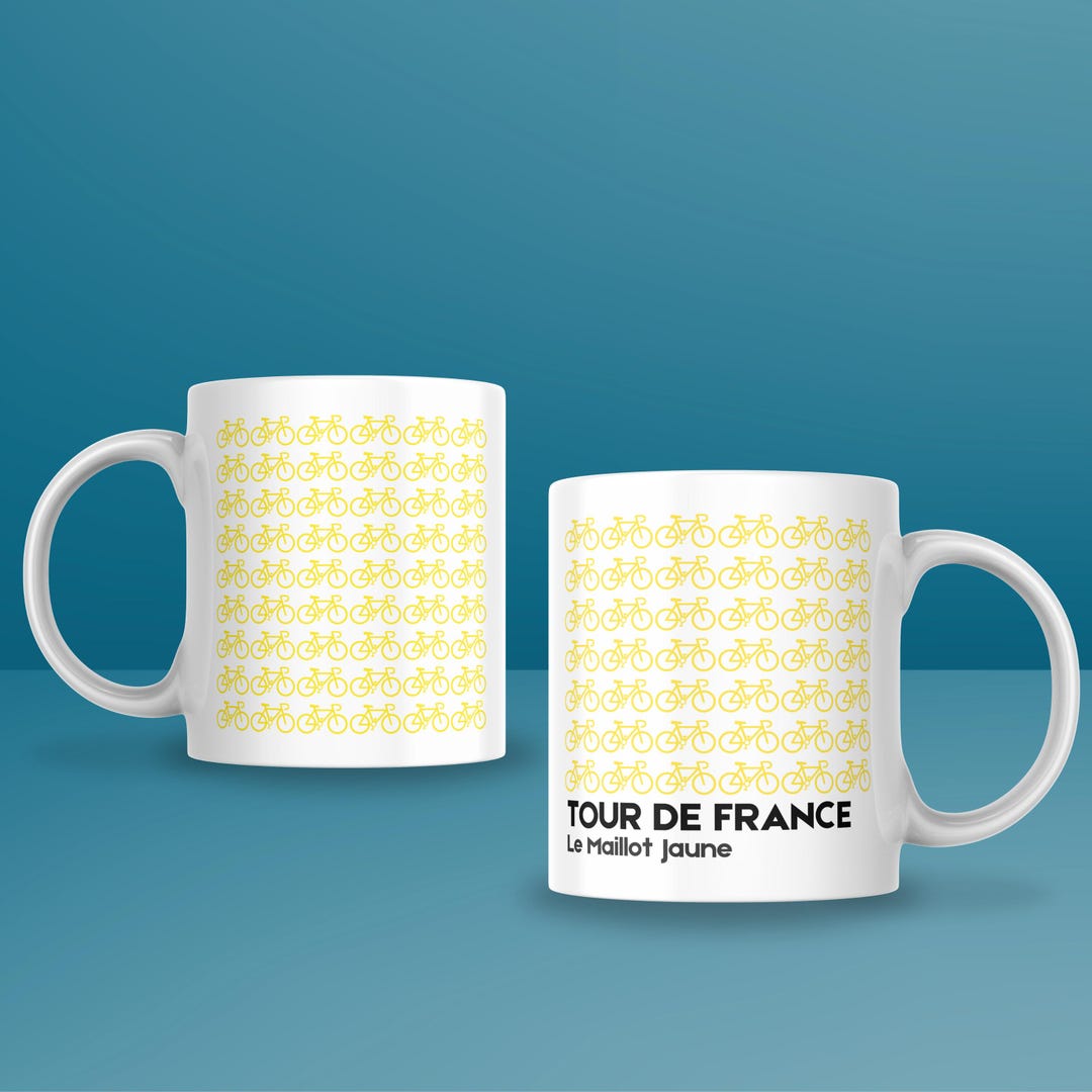 Le Tour De France Maillot Jaune Minimalist Bike Coffee Mug, Cycling ...