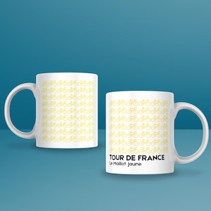 Le Tour de France Maillot Jaune Minimalist Bike Coffee Mug, Cycling Gift, Aesthetic TdF Cup, Cyclist Champion Birthday Gift for Him and Her