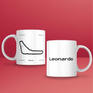 Personaliseerbare F1 Monza-circuitkaart mok Formule 1 en Italiaanse Tifosi Race fan cadeau voor echtgenoot vader zoon, Grand Prix verjaardagscadeau voor hem/haar