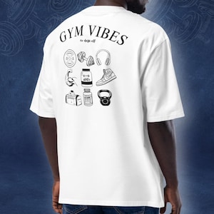 Heavy Weight Oversized Workout Apparel Gym Gear Graphic Shirt Fitness Tee Workout Gift for Boyfriend Gym Vibes Fitness Apparel