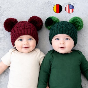 Patroon gehaakte pom-pom beanie – eenvoudige schelpsteek, pasgeboren tot peuter (pdf-patroon)