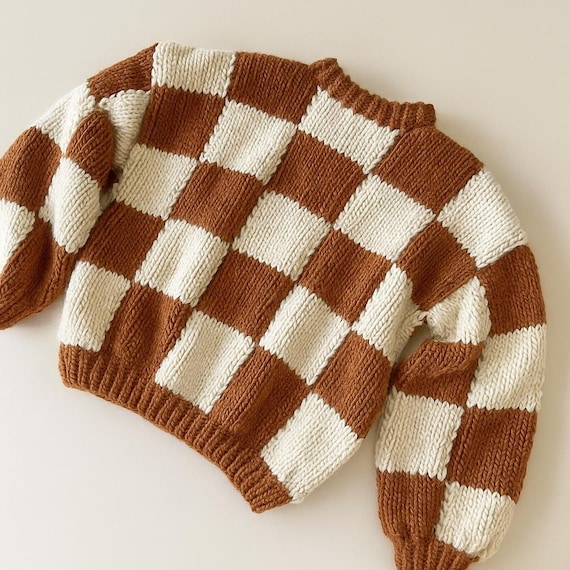 Jumper Pattern, Checker Board Swater, Knit Sweater Patterns