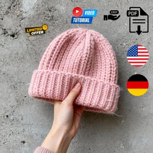 Easy Crochet Ribbed Beanie Pattern | No Extra Fabric Crochet Beanie | Unisex Winter Hat | PDF Pattern & Video Tutorial