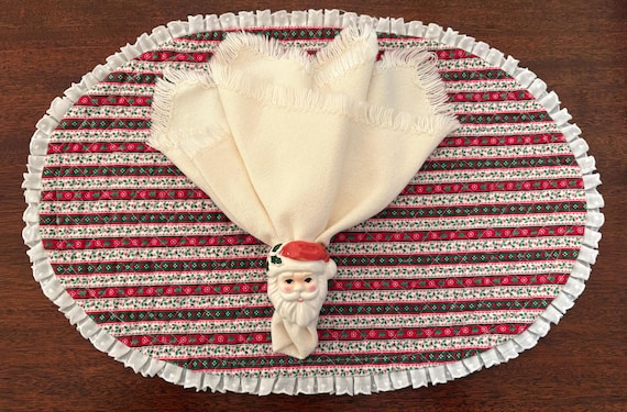 Holiday Placemats - Set of Six, Quilted and Reversible
