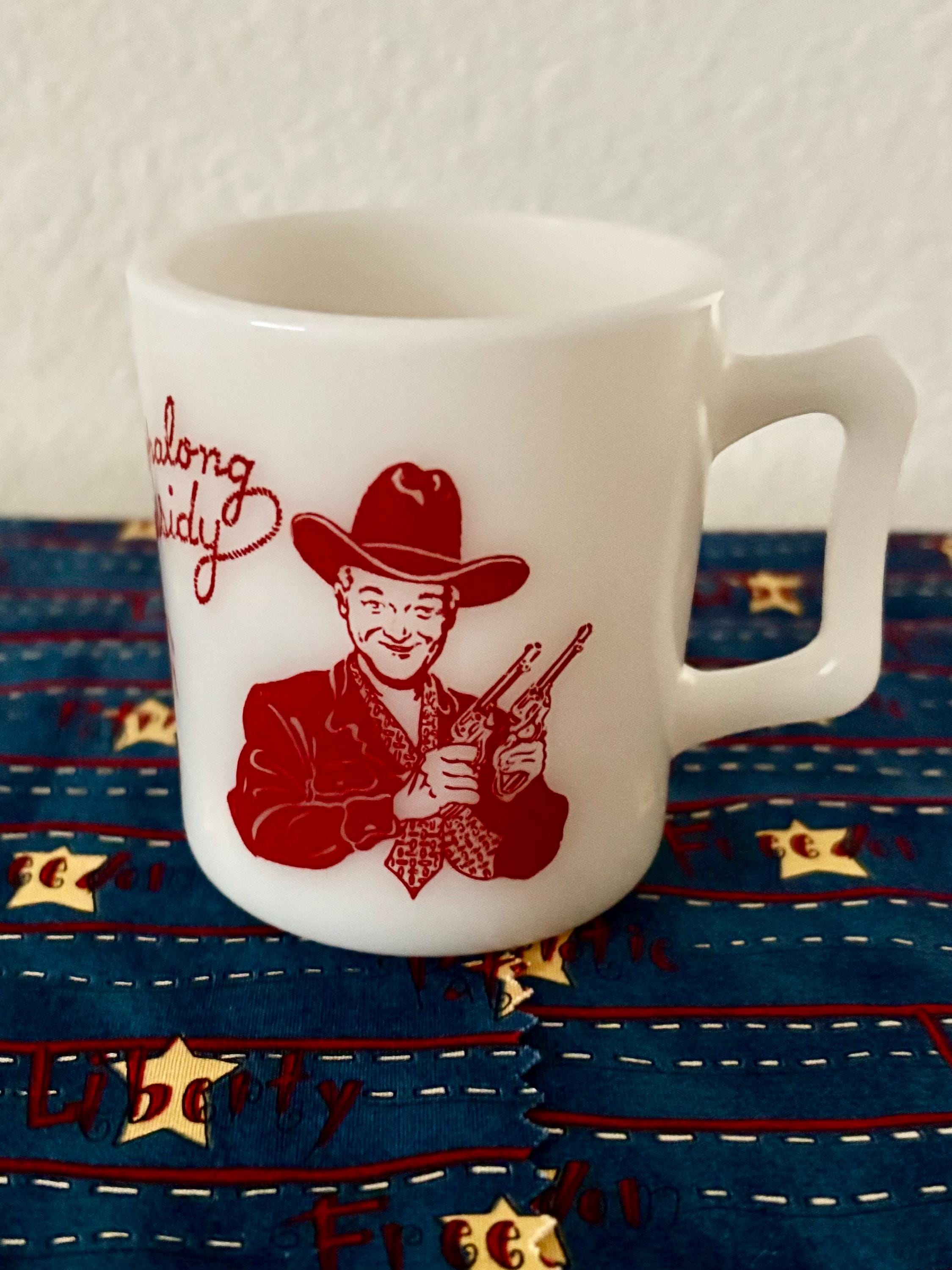 Hopalong Cassidy Milk Glass Mug for Kids Hazel Atlas 1950s - Etsy