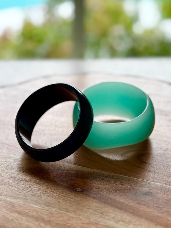 Two Acrylic/Plastic Cuff Bracelets - image 1