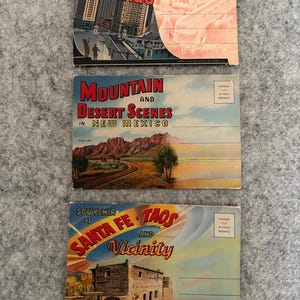 Drei Souvenir Postkartenmappen von Curt Teich and Company aus den 1930er Jahren