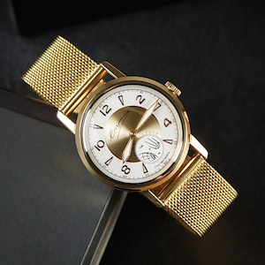 Men&#39;s wristwatch Pobeda SPUTNIK 1980s, Vintage mechanical watch, Personalized women&#39;s watch, Mens gift, Gift for husband