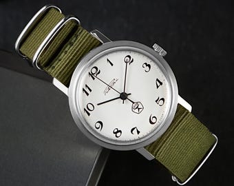 Authentic Raketa wrist watch, Vintage mechanism, Rare mechanical watch, Ideal birthday gift, Men&#39;s gift