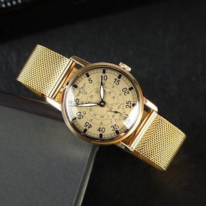 Engraved men&#39;s wrist watch Pilot Aviation 3iM, Gift for men, Christmas gift for him, Military style watch