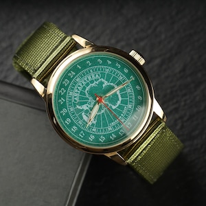 24 HOUR Raketa Arctic wristwatch, automatic - vintage USSR wristwatch, personalized gift, gift for him, customizable watch