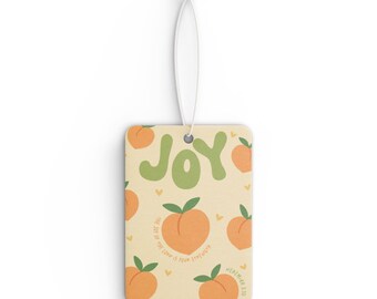 Pfirsich Freude Muster Auto Lufterfrischer | Süßer Dekor mit Fruchtduft