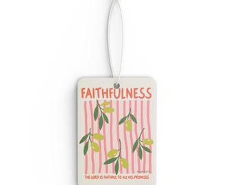 Car Air Freshener Faithful Car Scent Christian Car Tag Religious Air Fresh Hang Car Charm Botanical Hanging Tag Inspirational Automobile