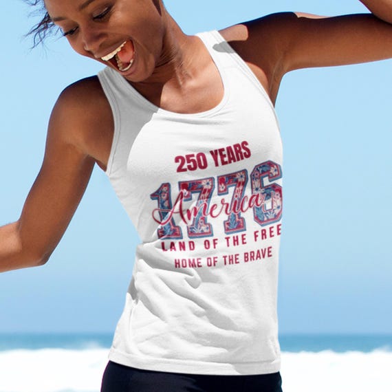 USA 250 Patriotic Tank Top America Celebration Tank Shirt July Fourth Holiday Wear Cotton Apparel Usa Flag American Pride Freedom
