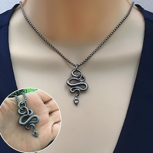Stainless Steel Snake Pendant Necklace: Unisex Serpent Jewelry