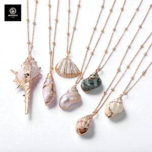 Boho Cowrie Shell Necklace - Beach Pendant Jewelry - Summer Holiday Gift for Women