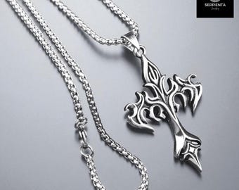 Collana con ciondolo a croce gotica - Collana a catena per uomo e donna, regalo di gioielli di moda unisex