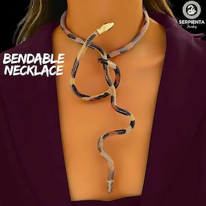 Collar de serpiente flexible para mujer: joya flexible con torsión de serpiente, un regalo de moda llamativo para ella o para él.
