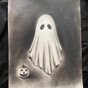 Ghost Charcoal Drawing 11x15 Original