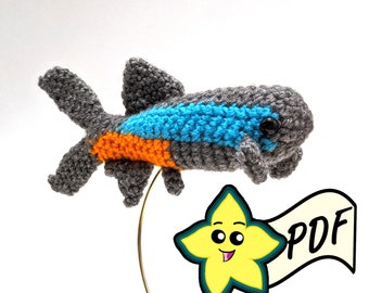 PDF Crochet Amigurumi Animal Patterns: Neon Tetra PATTERN