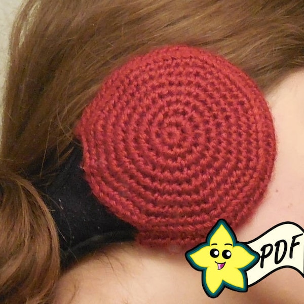 PDF Crochet Pattern: Ear Muff Covers (180 Degree Wrap Around Style)