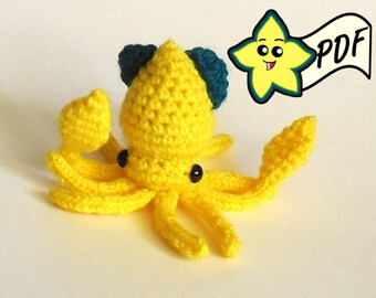 Crochet Squid Amigurumi Pattern: Miniature Toy (PDF Pattern)