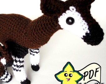 Crochet Okapi Amigurumi Pattern: Stuffed Animal DIY (PDF Pattern)