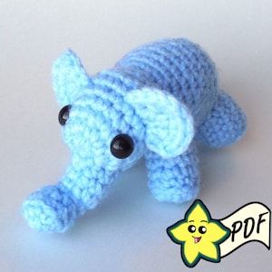 PDF Crochet Amigurumi Animal Patterns: Tiny Elephant Amigurumi PATTERN image 1