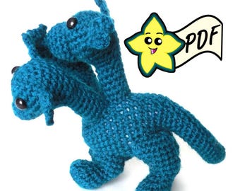 PDF Crochet Amigurumi Animal Patterns: Hydra Dragon Dino PATTERN