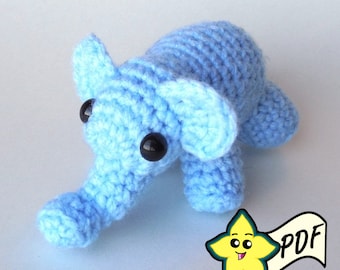 PDF Crochet Amigurumi Animal Patterns: Tiny Elephant Amigurumi PATTERN