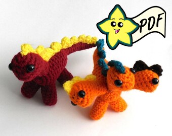 Crochet Amigurumi Pattern: Miniature Hydra, Dinosaur, Dragon (PDF)