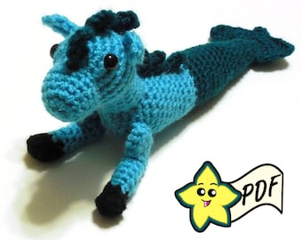 Dark Rainbow Hippocampus Crochet Soft Sculpture