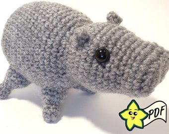 PDF Crochet Amigurumi Animal Patterns: Hippo Amigurumi PATTERN