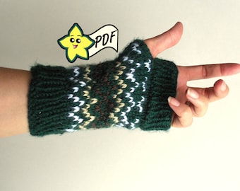 PDF Knit Glove Pattern: Fits Like A Glove Style Fingerless Gloves PATTERN