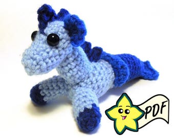 PDF Crochet Amigurumi Animal Patterns: Miniature Hippocampus PATTERN