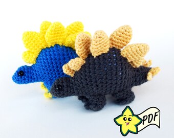 Crochet Stegosaurus Pattern: Miniature Amigurumi Dinosaur (PDF Pattern)