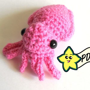 PDF Crochet Amigurumi Animal Pattern: Miniature Cuttlefish Amigurumi PATTERN