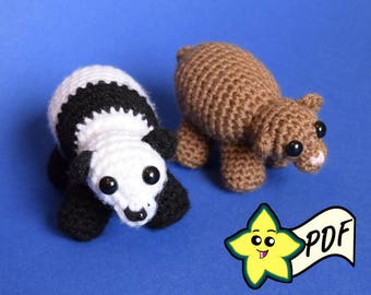 Crochet Miniature Bear & Panda Amigurumi Pattern (PDF)